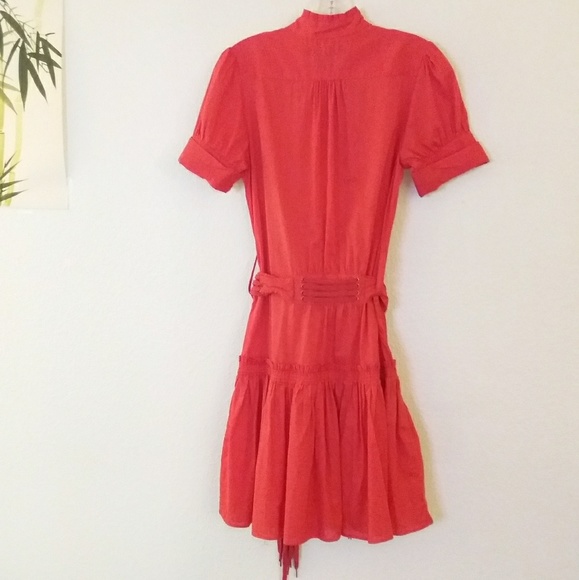 Marc Jacobs Red Ruffle Mini Dress - Picture 2 of 4